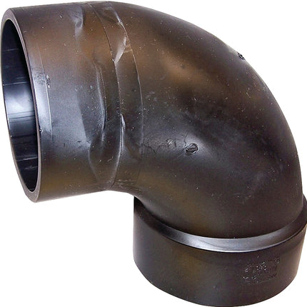 Canplas 102451LBC Sanitary Street Pipe Elbow, 1-1/2 in, Spigot x Hub, 90 deg Angle, ABS, Black :EA: QUANTITY: 1