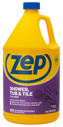 Zep ZUSTT128 Shower Tub and Tile Cleaner, 1 gal Bottle, Liquid, Pleasant, Light Yellow