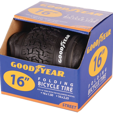 Kent 91052 Bike Tire, Folding, Black, For: 16 x 1-1/2 to 2-1/4 in Rim