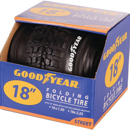 Kent 91054 Bike Tire, Folding, Black, For: 18 x 1-1/2 to 2-1/2 in Rim