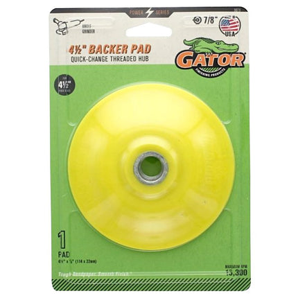 Gator 3873 Backing Pad, 4-1/2 in Dia, Zirconium Oxide